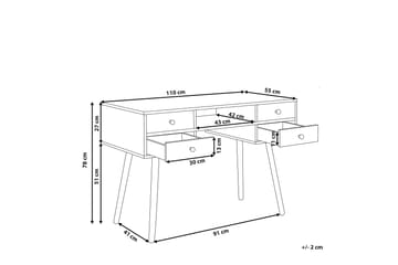 Skrivbord 110 x 55 cm vit LEVIN - Vit - Möbler - Hemmakontor - Skrivbord