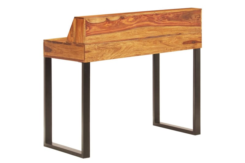 Skrivbord 110x50x94 cm massivt sheshamträ och stål - Brun - Skrivbord - Bord