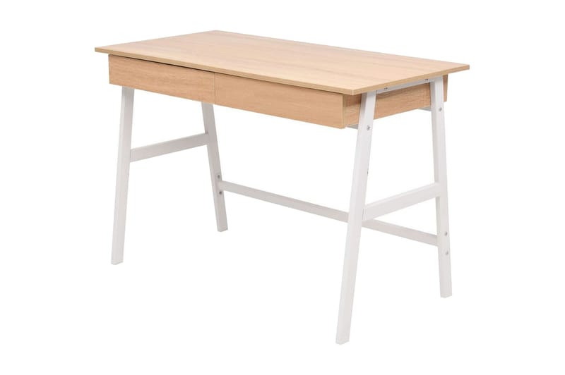 Skrivbord 110x55x75 cm ekfärg och vit - Vit - Skrivbord - Bord