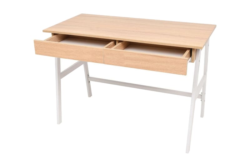 Skrivbord 110x55x75 cm ekfärg och vit - Vit - Skrivbord - Bord