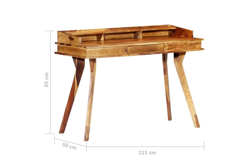 Skrivbord 115x50x85 cm massivt sheshamträ - Brun - Möbler - Hemmakontor - Skrivbord