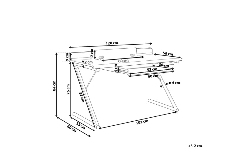 Skrivbord 120 x 60 cm vit/ljust trä FOCUS - Vit - Skrivbord - Bord