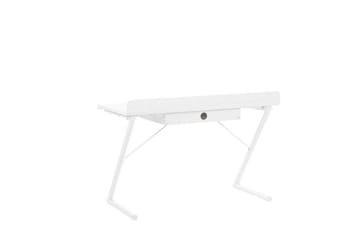 Skrivbord 120 x 60 cm vit/ljust trä FOCUS - Vit - Möbler - Hemmakontor - Skrivbord