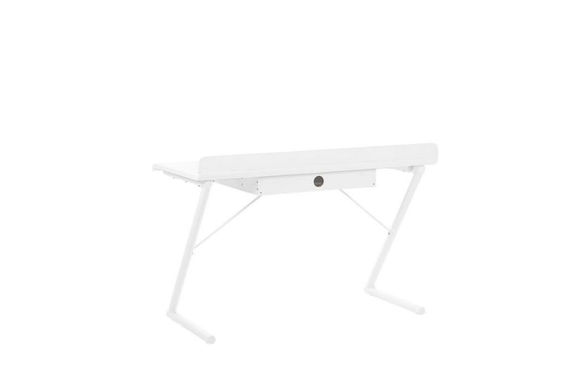Skrivbord 120 x 60 cm vit/ljust trä FOCUS - Vit - Möbler - Hemmakontor - Skrivbord