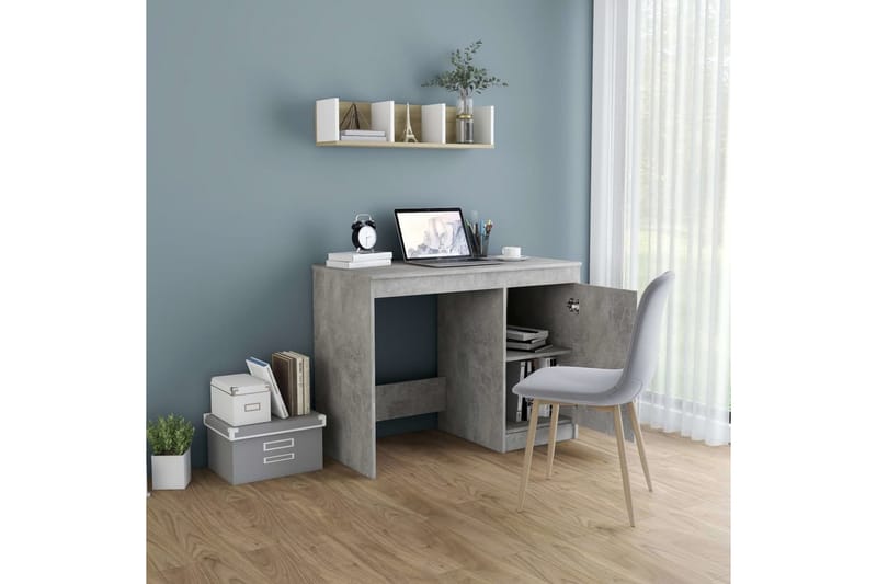 Skrivbord betonggrå 100x50x76 cm spånskiva - Grå - Möbler - Hemmakontor - Skrivbord