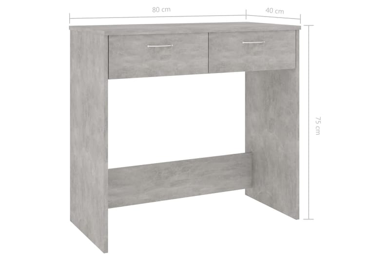 Skrivbord betonggrå 80x40x75 cm spånskiva - Grå - Bord - Skrivbord