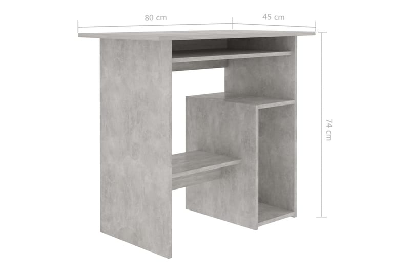Skrivbord betonggrå 80x45x74 cm spånskiva - Grå - Skrivbord - Bord