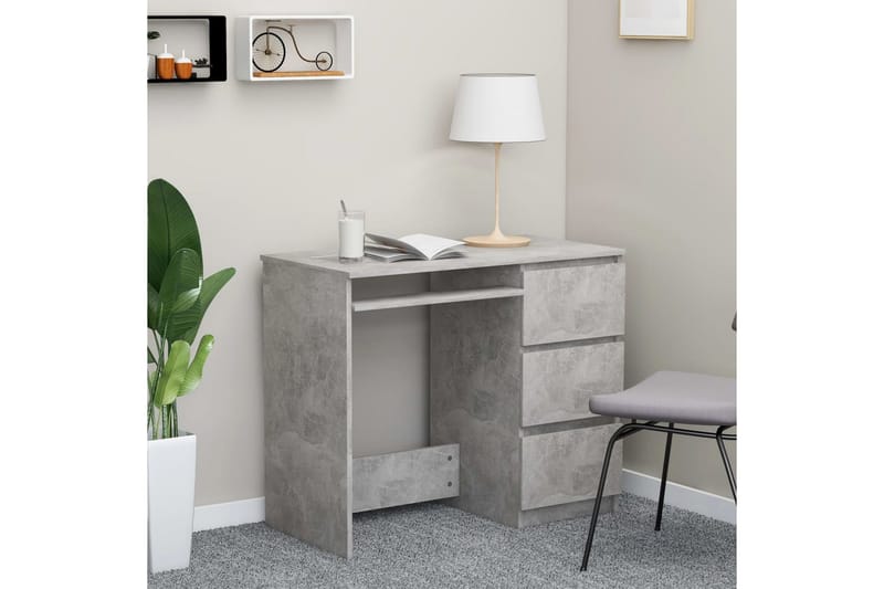Skrivbord betonggrå 90x45x76 cm spånskiva - Grå - Möbler - Hemmakontor - Skrivbord