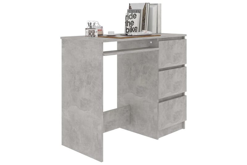Skrivbord betonggrå 90x45x76 cm spånskiva - Grå - Skrivbord - Bord