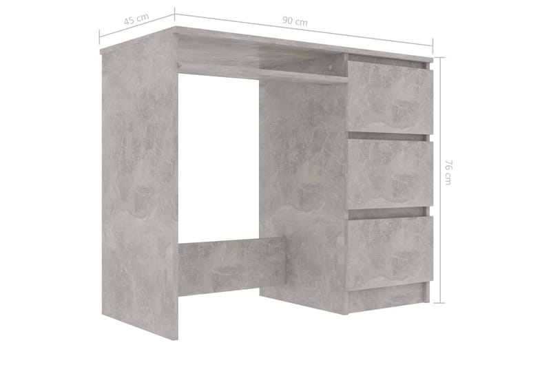 Skrivbord betonggrå 90x45x76 cm spånskiva - Grå - Skrivbord - Bord