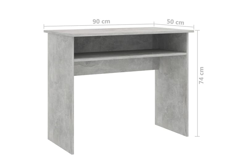 Skrivbord betonggrå 90x50x74 cm spånskiva - Grå - Skrivbord - Bord