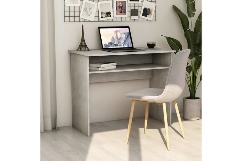 Skrivbord betonggrå 90x50x74 cm spånskiva - Grå - Skrivbord - Bord