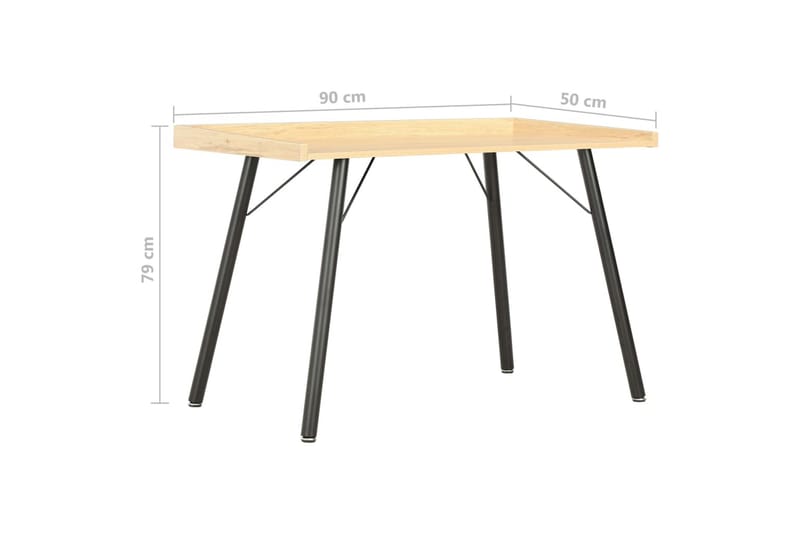 Skrivbord ek 90x50x79 cm - Svart - Möbler - Hemmakontor - Skrivbord