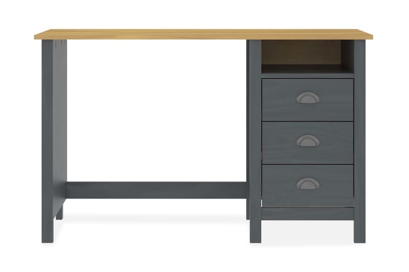 Skrivbord Hill Range med 3 lådor 120x50x74 cm massiv furu - Grå - Möbler - Hemmakontor - Skrivbord
