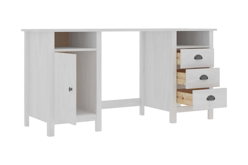 Skrivbord Hill Range vit 150x50x74 cm massiv furu - Vit - Möbler - Hemmakontor - Skrivbord
