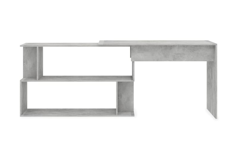 Skrivbord hörn betonggrå 200x50x76 cm spånskiva - Grå - Skrivbord - Bord