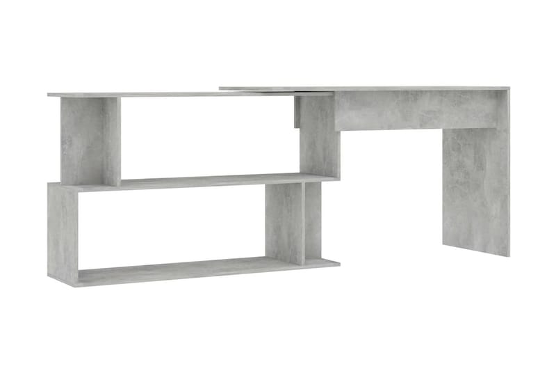 Skrivbord hörn betonggrå 200x50x76 cm spånskiva - Grå - Skrivbord - Bord