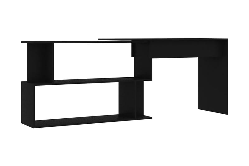 Skrivbord hörn svart 200x50x76 cm spånskiva - Svart - Skrivbord - Bord
