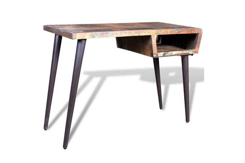 Skrivbord i återvunnet trä med järnben - Flerfärgad - Skrivbord - Bord