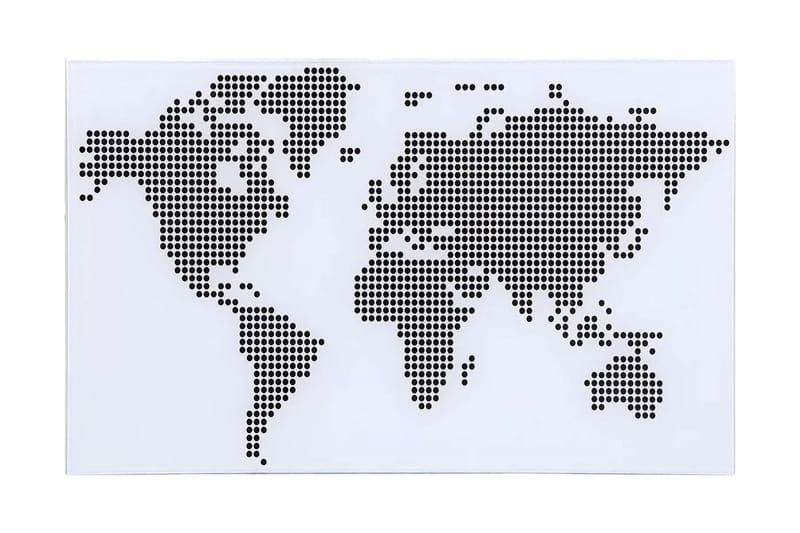Skrivbord i glas med världskarta-design - Vit - Bord - Skrivbord