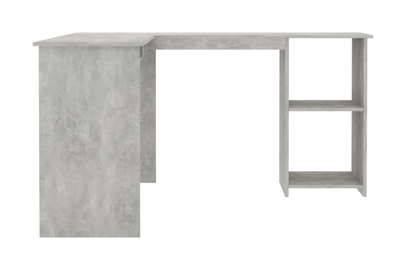 Skrivbord L-format betonggrå 120x140x75 cm spånskiva - Grå - Möbler - Hemmakontor - Skrivbord