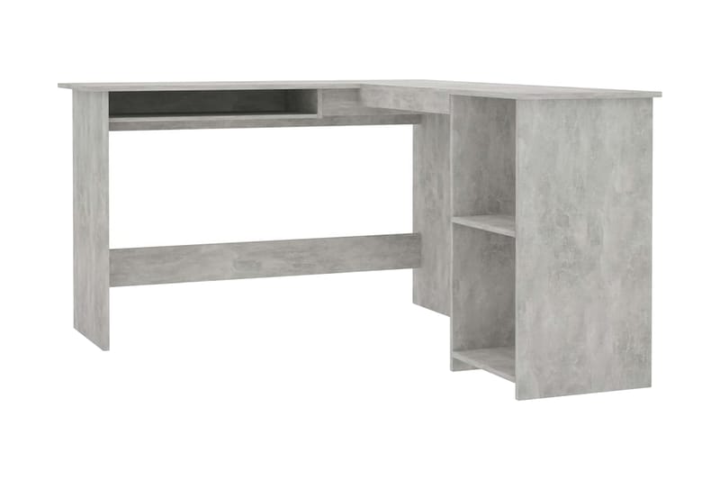 Skrivbord L-format betonggrå 120x140x75 cm spånskiva - Grå - Möbler - Hemmakontor - Skrivbord