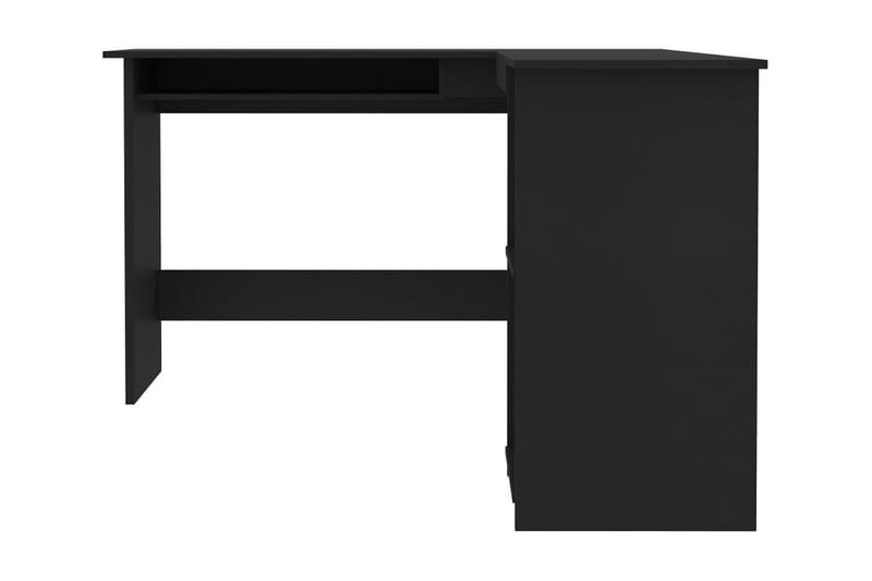 Skrivbord L-format svart 120x140x75 cm spånskiva - Svart - Möbler - Hemmakontor - Skrivbord