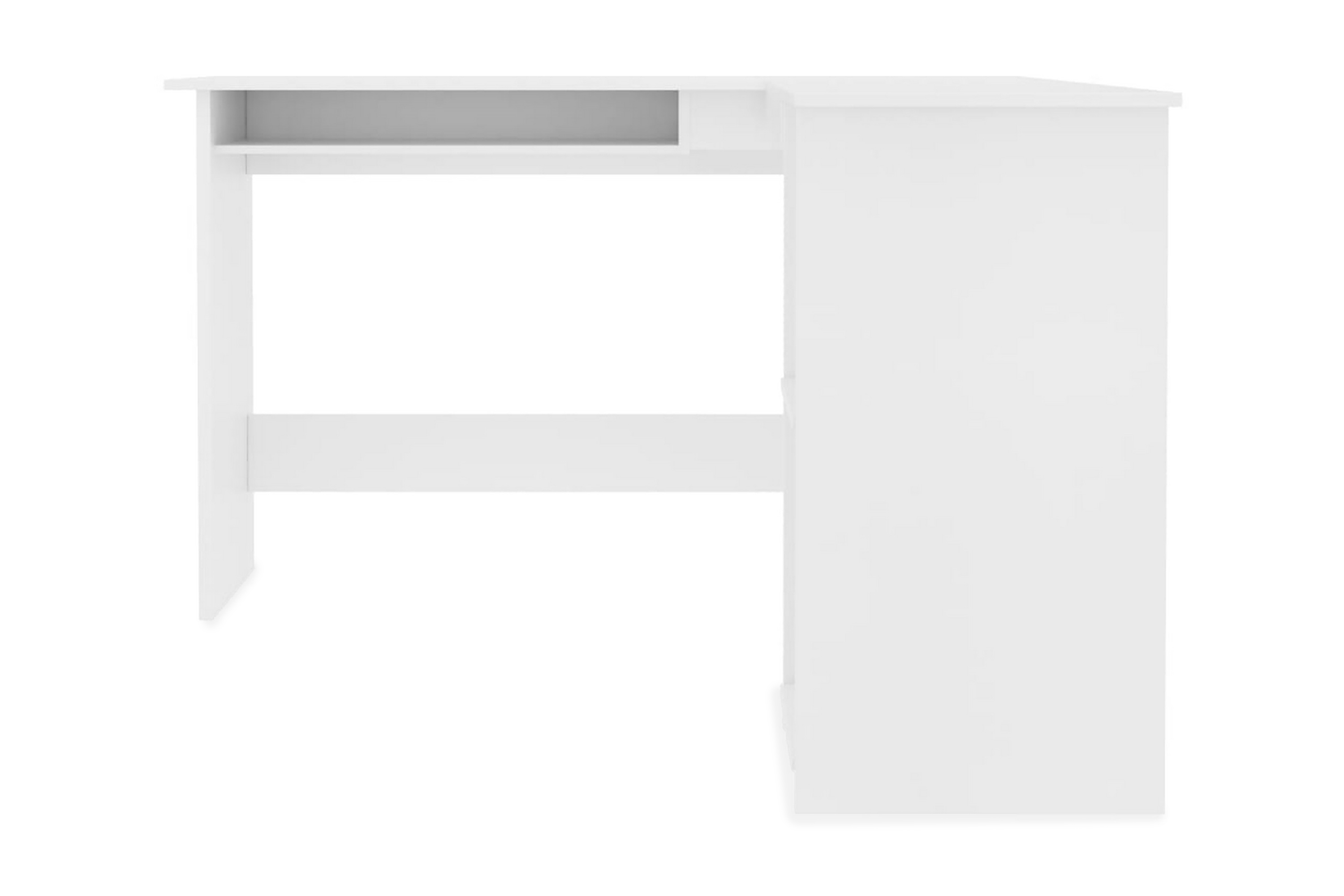 Skrivbord L-format vit 120x140x75 cm spånskiva – Vit
