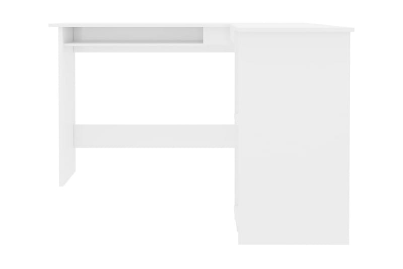 Skrivbord L-format vit högglans 120x140x75 cm spånskiva - Vit - Skrivbord - Bord