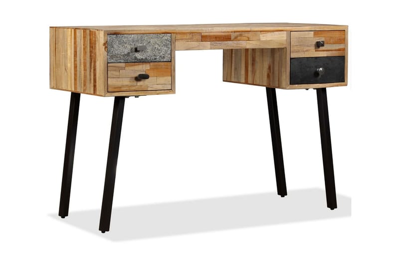 Skrivbord massivt återvunnet teakträ 110x50x76 cm - Flerfärgad - Skrivbord - Bord