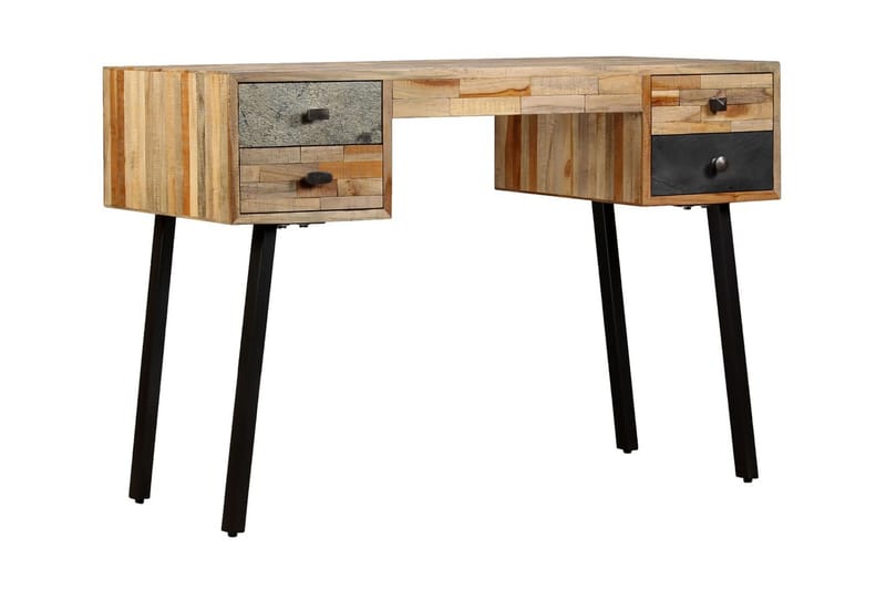 Skrivbord massivt återvunnet teakträ 110x50x76 cm - Flerfärgad - Skrivbord - Bord