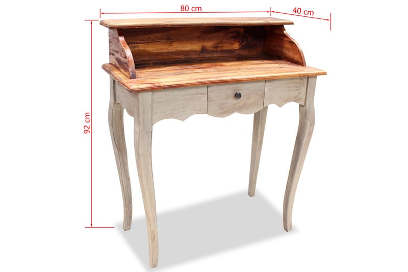 Skrivbord massivt återvunnet trä 80x40x92 cm - Brun - Skrivbord - Bord