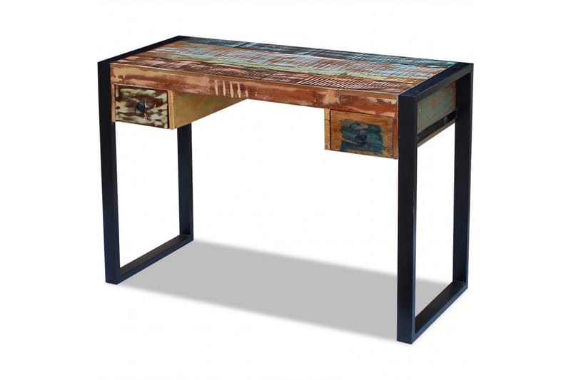 Skrivbord massivt återvunnet trä - Brun - Skrivbord - Bord