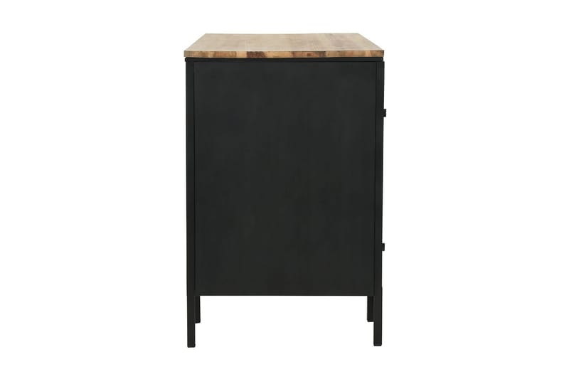 Skrivbord massivt furuträ och stål 120x50x76 cm - Svart - Möbler - Hemmakontor - Skrivbord