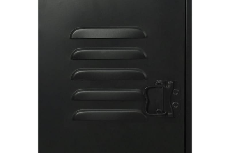 Skrivbord massivt furuträ och stål 120x50x76 cm - Svart - Möbler - Hemmakontor - Skrivbord