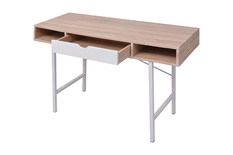 Skrivbord med 1 låda ek och vit - Flerfärgad - Möbler - Hemmakontor - Skrivbord