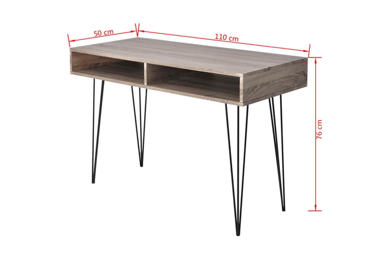 Skrivbord med 2 fack grå - Flerfärgad - Skrivbord - Bord