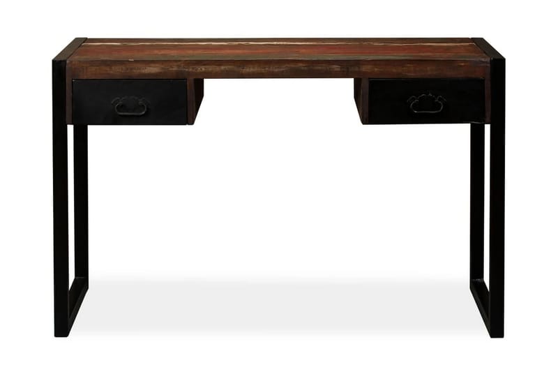 Skrivbord med 2 lådor massivt återvunnet trä 120x50x76 cm - Flerfärgad - Bord - Skrivbord