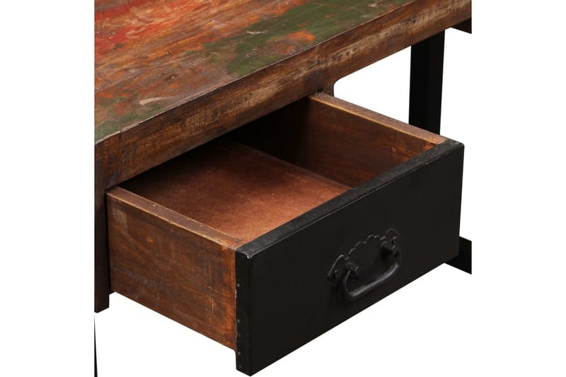 Skrivbord med 2 lådor massivt återvunnet trä 120x50x76 cm - Flerfärgad - Skrivbord - Bord