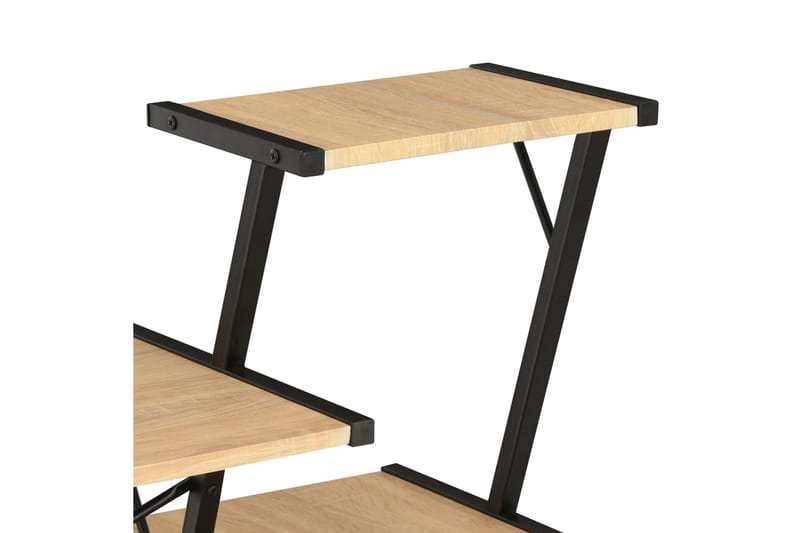 Skrivbord med hylla svart och ek 116x50x93 cm - Svart - Skrivbord - Bord