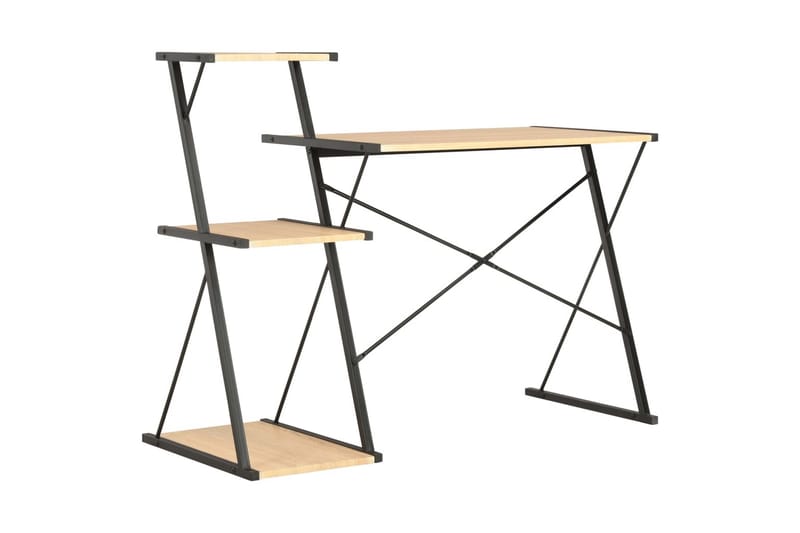 Skrivbord med hylla svart och ek 116x50x93 cm - Svart - Möbler - Hemmakontor - Skrivbord
