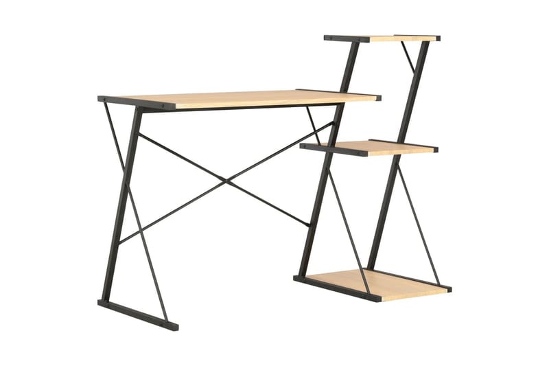 Skrivbord med hylla svart och ek 116x50x93 cm - Svart - Möbler - Hemmakontor - Skrivbord