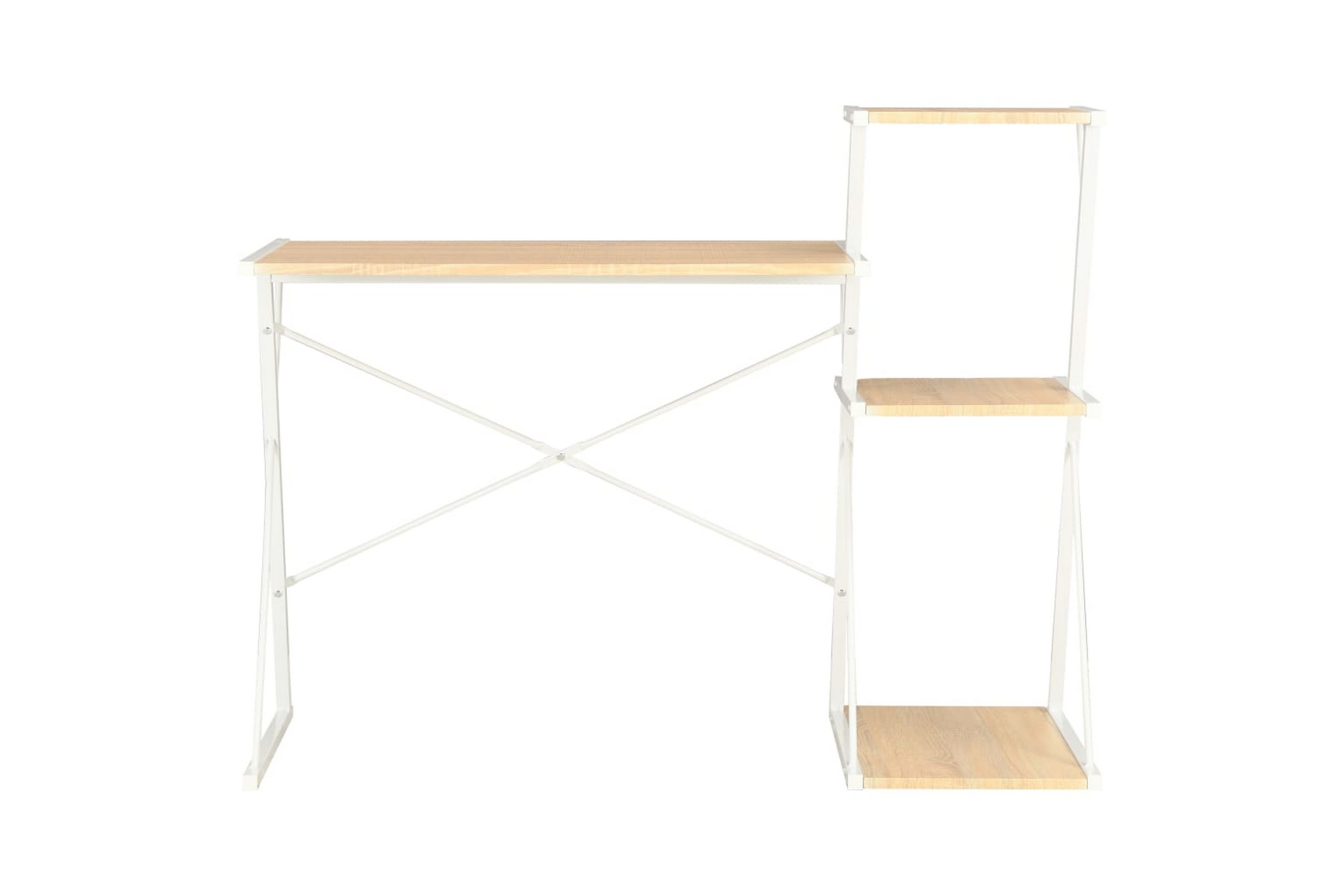 Skrivbord med hylla vit och ek 116x50x93 cm – Vit