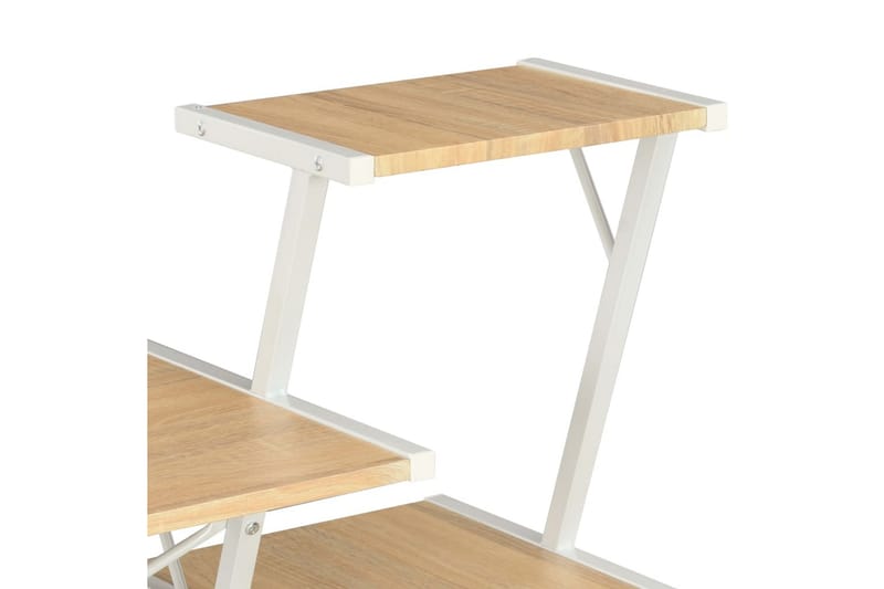 Skrivbord med hylla vit och ek 116x50x93 cm - Vit - Möbler - Hemmakontor - Skrivbord