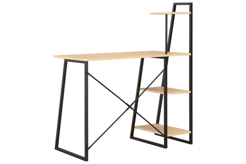 Skrivbord med hyllenhet svart och ek 102x50x117 cm - Svart - Möbler - Hemmakontor - Skrivbord