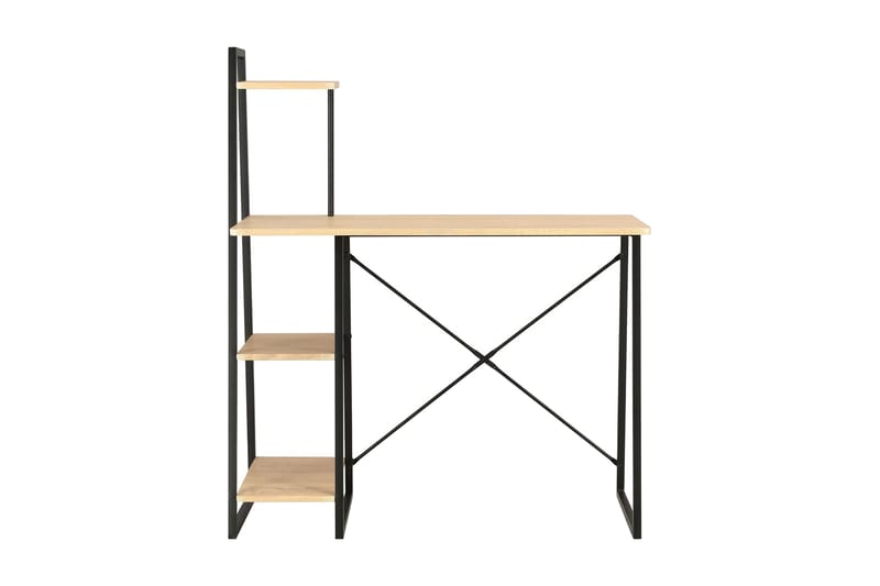 Skrivbord med hyllenhet svart och ek 102x50x117 cm - Svart - Skrivbord - Bord