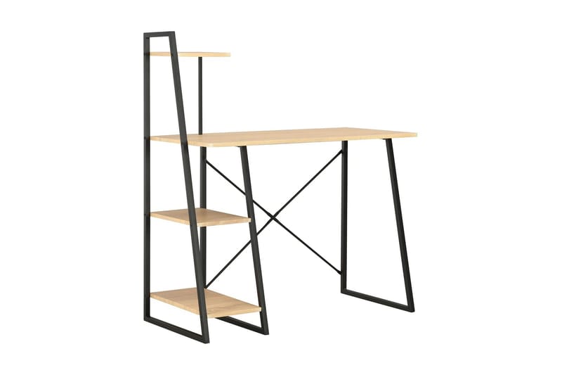 Skrivbord med hyllenhet svart och ek 102x50x117 cm - Svart - Möbler - Hemmakontor - Skrivbord