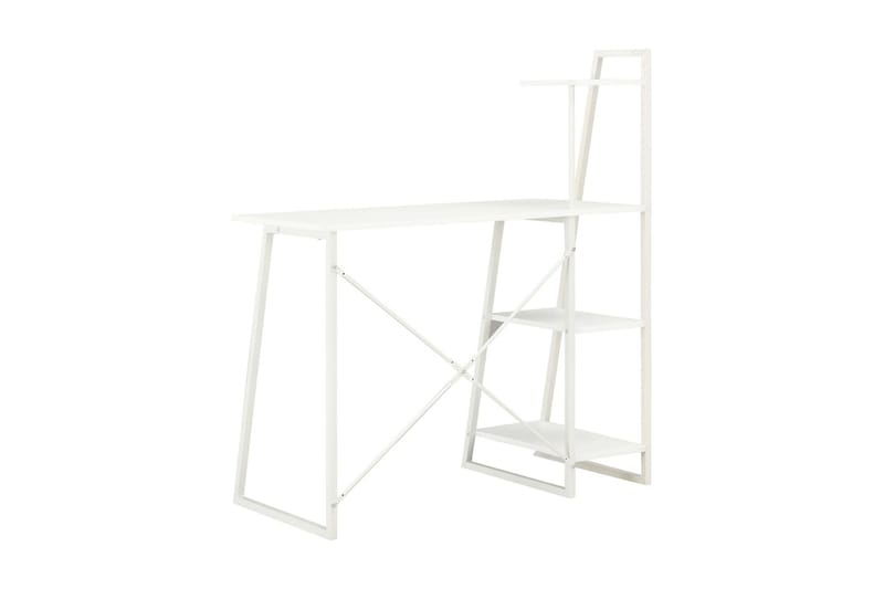 Skrivbord med hyllenhet vit 102x50x117 cm - Vit - Möbler - Hemmakontor - Skrivbord