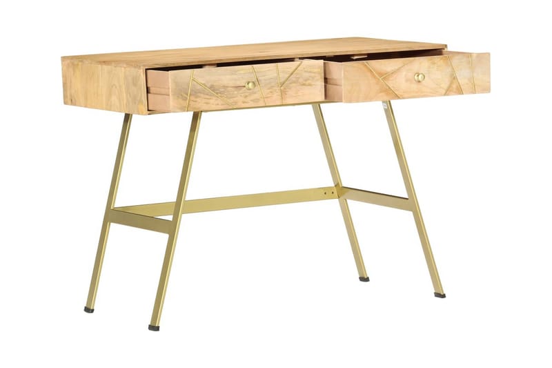 Skrivbord med lådor 100x55x75 cm massivt mangoträ - Brun - Möbler - Hemmakontor - Skrivbord