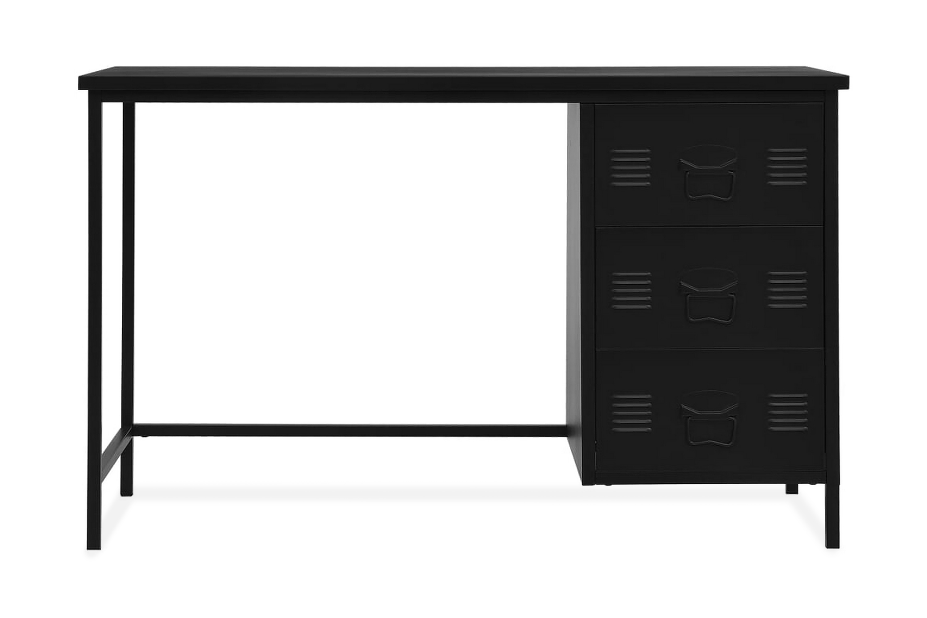 Skrivbord med lådor industriell svart 120x55x75 cm stål – Svart